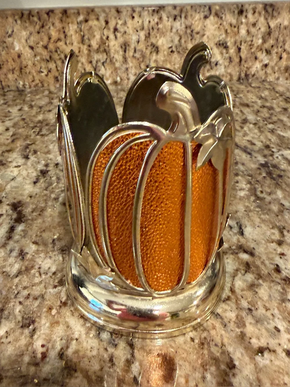 Bath & Body Works BBW Fall Orange Pumpkin Metal Foam Soap Autumn Holder